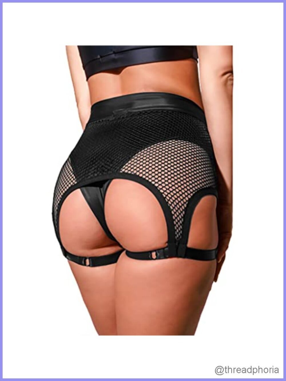 High Waisted Booty Shorts Mesh Garter Clubwear Yoga Dance Festival